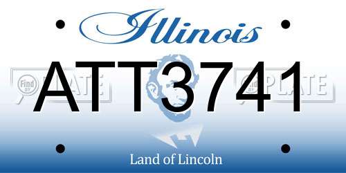 ATT3741 Illinois License Plate