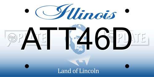ATT46D Illinois License Plate