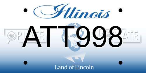 ATT998 Illinois License Plate