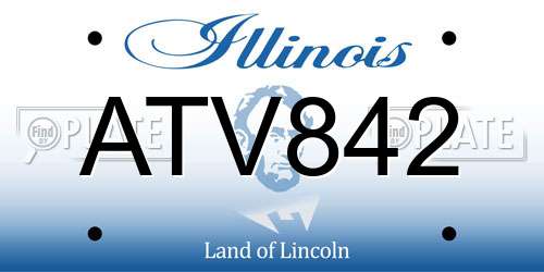 ATV842 Illinois License Plate