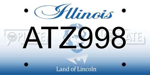 ATZ998 Illinois License Plate