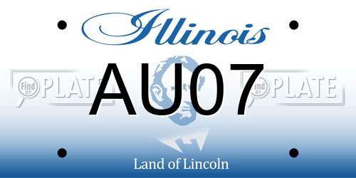 AU07 Illinois License Plate