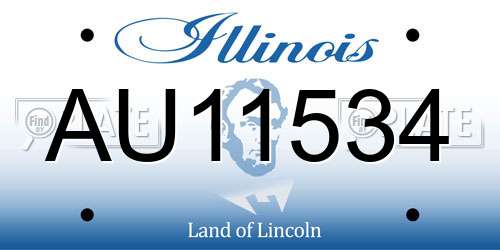 AU11534 Illinois License Plate