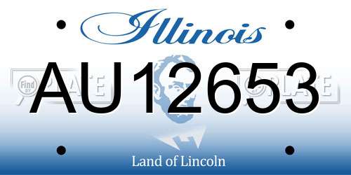 AU12653 Illinois License Plate