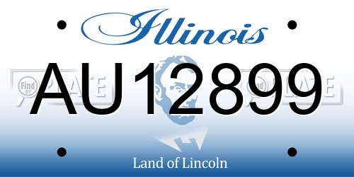 AU12899 Illinois License Plate