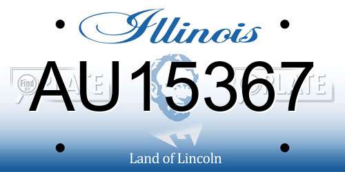AU15367 Illinois License Plate