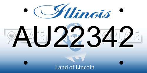 AU22342 Illinois License Plate