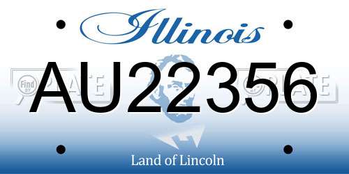 AU22356 Illinois License Plate