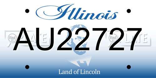 AU22727 Illinois License Plate