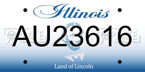 AU23616 Illinois License Plate