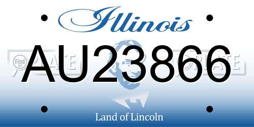 AU23866 Illinois License Plate
