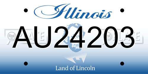 AU24203 Illinois License Plate