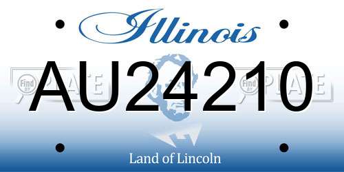 AU24210 Illinois License Plate