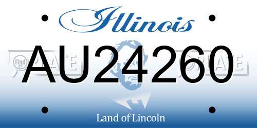 AU24260 Illinois License Plate