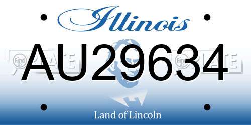 AU29634 Illinois License Plate