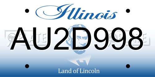 AU2D998 Illinois License Plate