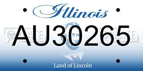 AU30265 Illinois License Plate