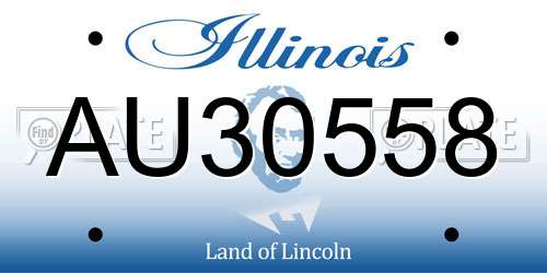 AU30558 Illinois License Plate