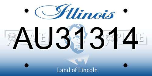 AU31314 Illinois License Plate
