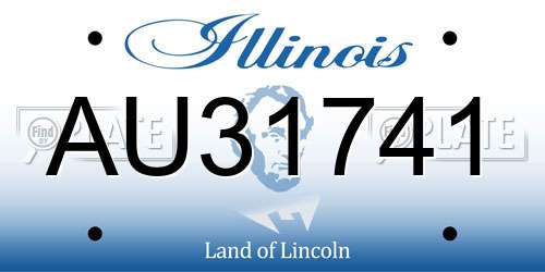 AU31741 Illinois License Plate