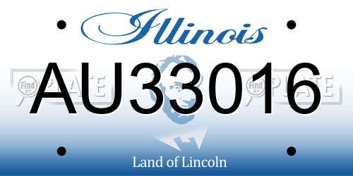 AU33016 Illinois License Plate