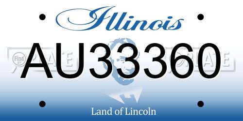AU33360 Illinois License Plate