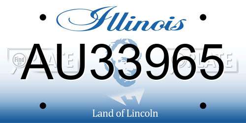 AU33965 Illinois License Plate