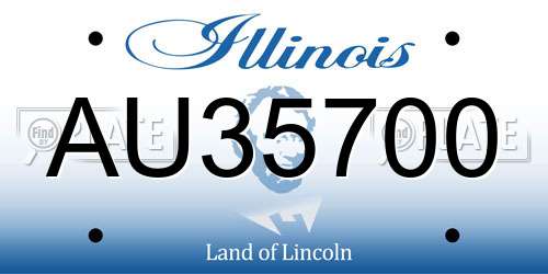 AU35700 Illinois License Plate
