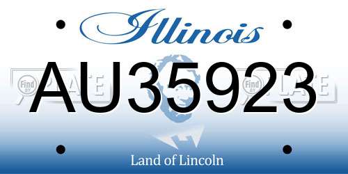 AU35923 Illinois License Plate