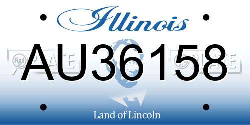 AU36158 Illinois License Plate