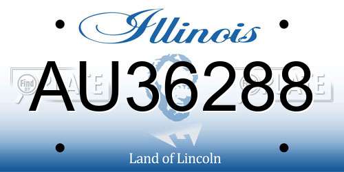 AU36288 Illinois License Plate