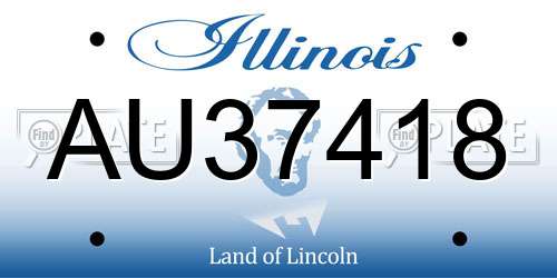 AU37418 Illinois License Plate
