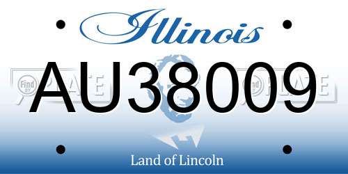AU38009 Illinois License Plate