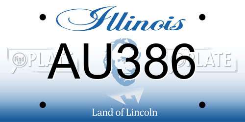 AU386 Illinois License Plate