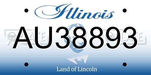 AU38893 Illinois License Plate