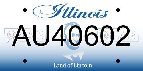 AU40602 Illinois License Plate