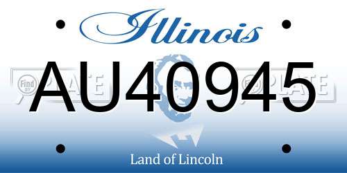 AU40945 Illinois License Plate