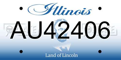 AU42406 Illinois License Plate