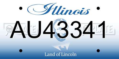 AU43341 Illinois License Plate