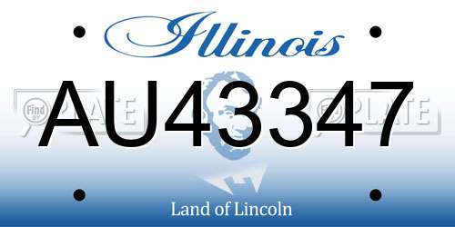 AU43347 Illinois License Plate