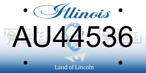 AU44536 Illinois License Plate