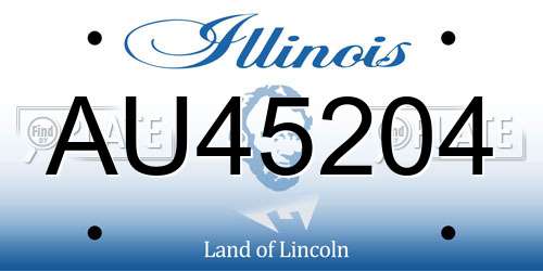 AU45204 Illinois License Plate