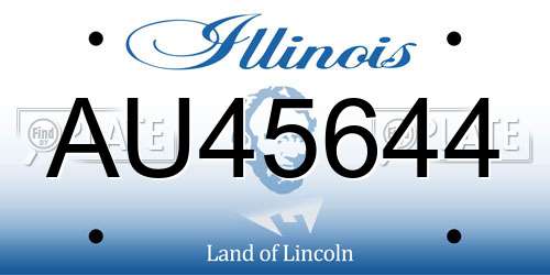 AU45644 Illinois License Plate