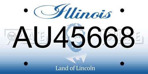 AU45668 Illinois License Plate