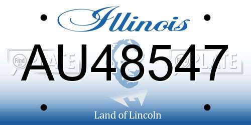 AU48547 Illinois License Plate