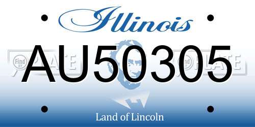 AU50305 Illinois License Plate