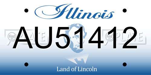 AU51412 Illinois License Plate