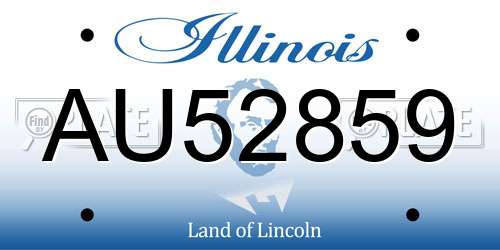 AU52859 Illinois License Plate