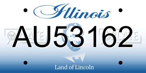 AU53162 Illinois License Plate