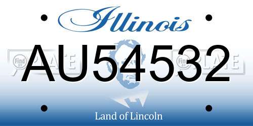 AU54532 Illinois License Plate